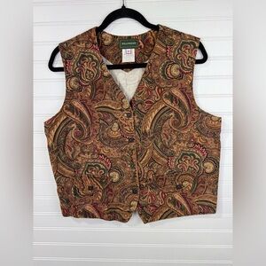 Willow Bend women’s vintage paisley print dress vest. Made is USA. Size Medium